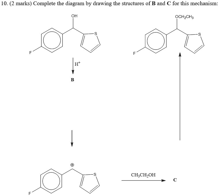 SOLVED: 10. (2 Marks) Complete The Diagram By Drawing The Structures Of ...