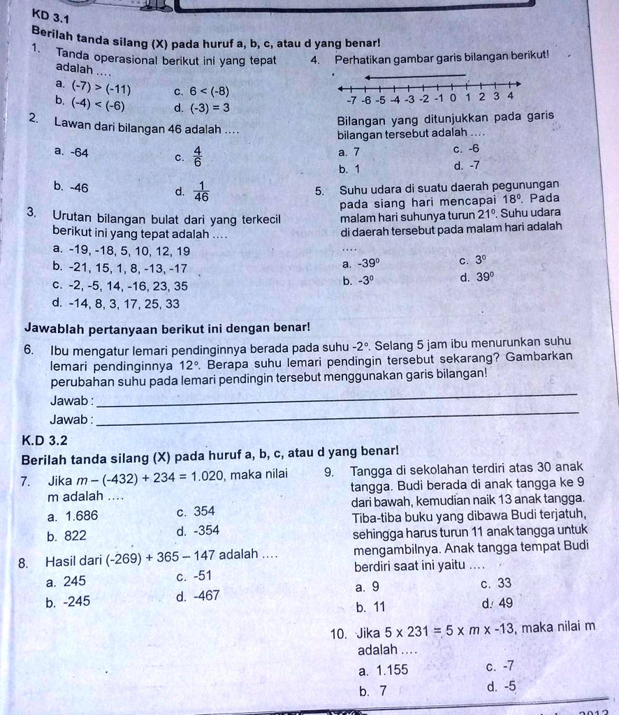 SOLVED: Dikumpulin BesokTolong Jawab Yang Benar Ya..Pake Cara KD 3.1 ...