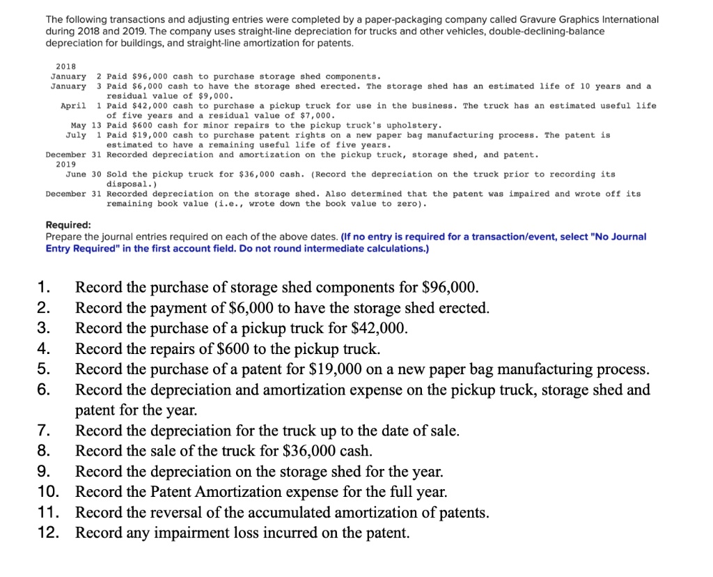 SOLVED The following transactions and adjusting entries were completed