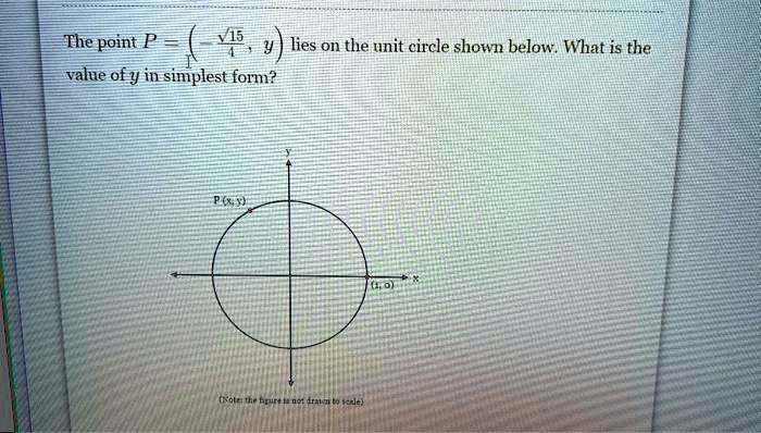 SOLVED: The point P lies on the unit circle shown below. What is the ...