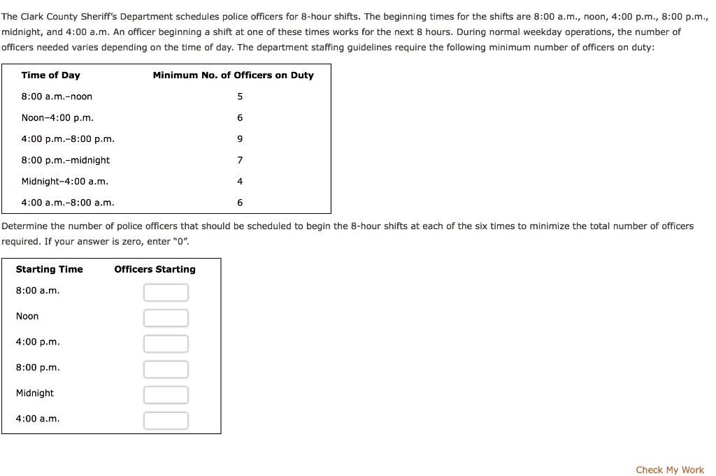 solved-the-clark-county-sheriff-s-department-schedules-police-officers