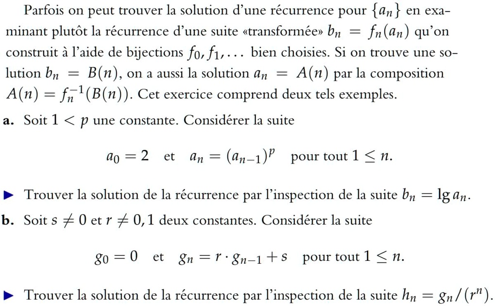 Recurrence Solution SOLVED: Sometimes one can find the solution of a recurrence for an by ...