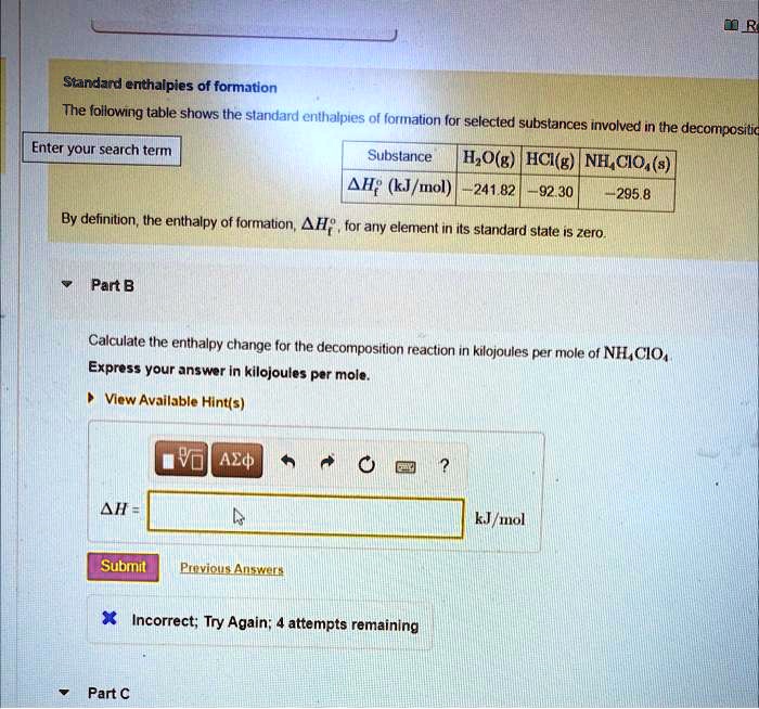 SOLVED Calculate the enthalpy change for the reaction in