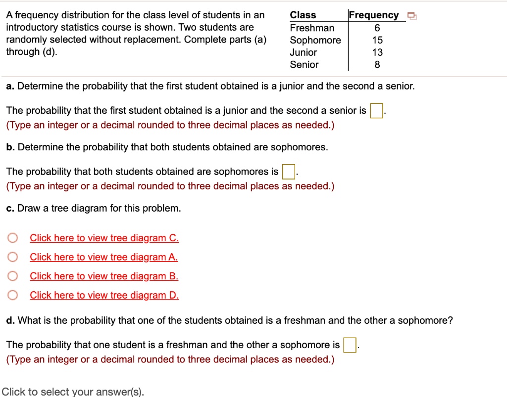 solved-frequency-distribution-for-the-class-level-of-students-in-an