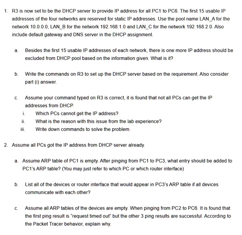 SOLVED: 1. R1 is now set to be the DHCP server to provide IP addresses ...