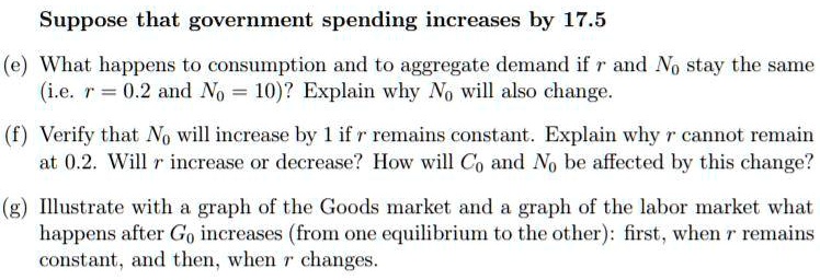 solved a decrease in government spending will decrease... SOLVED: Suppose that government spending increases by 17.5 (e) What ...