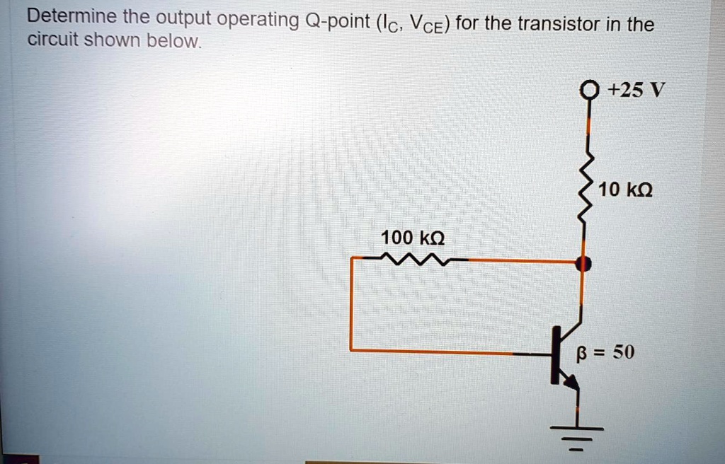 Determine the output operating Q-point (Ic, VCE) for the transistor in ...