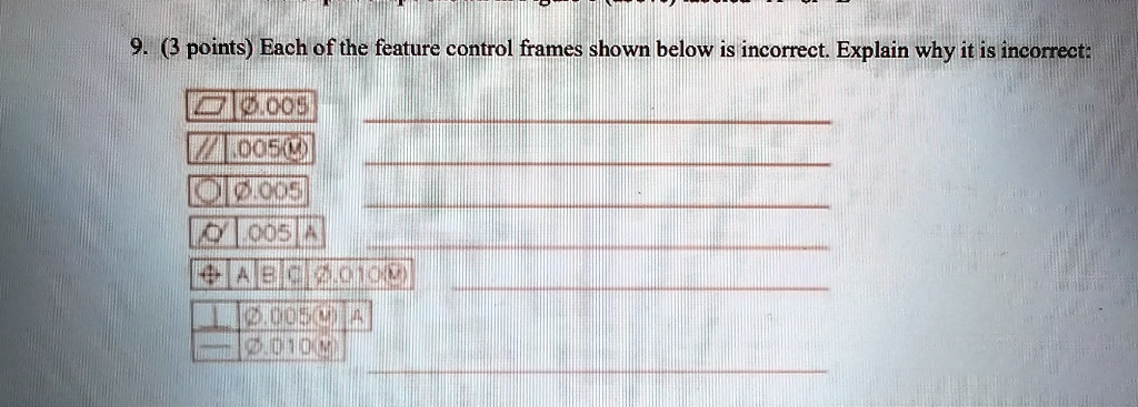 each of the feature control frames shown below are incorrect explain ...