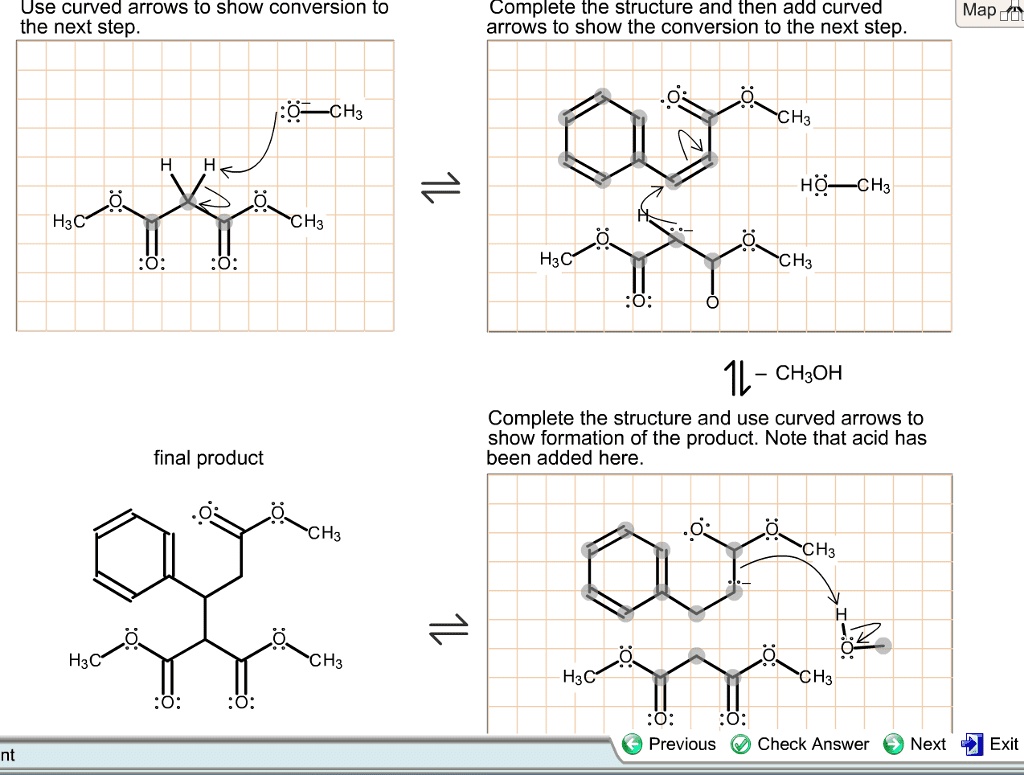 SOLVED: ' Use Curved arrows to Show Conversion to the next step ...