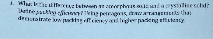 SOLVED: What is the difference between an amorphous solid and a crystalline solid? Define ...