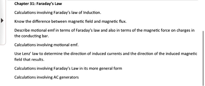 SOLVED: Chapter 31: Faraday's Law Calculations Involving Faraday's Law ...