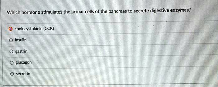 VIDEO solution: Which hormone stimulates the acinar cells of the ...