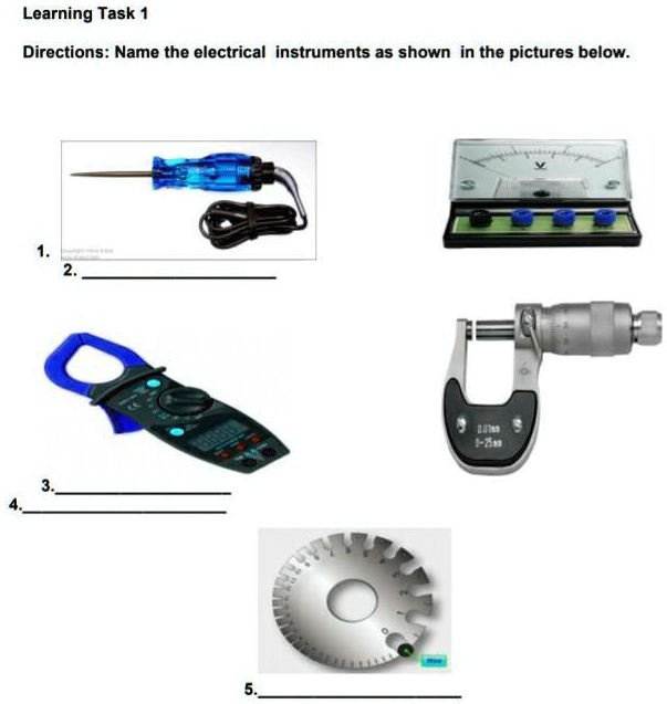 Electric Instrument Example directions name the electrical instruments as shown in the pictures ...