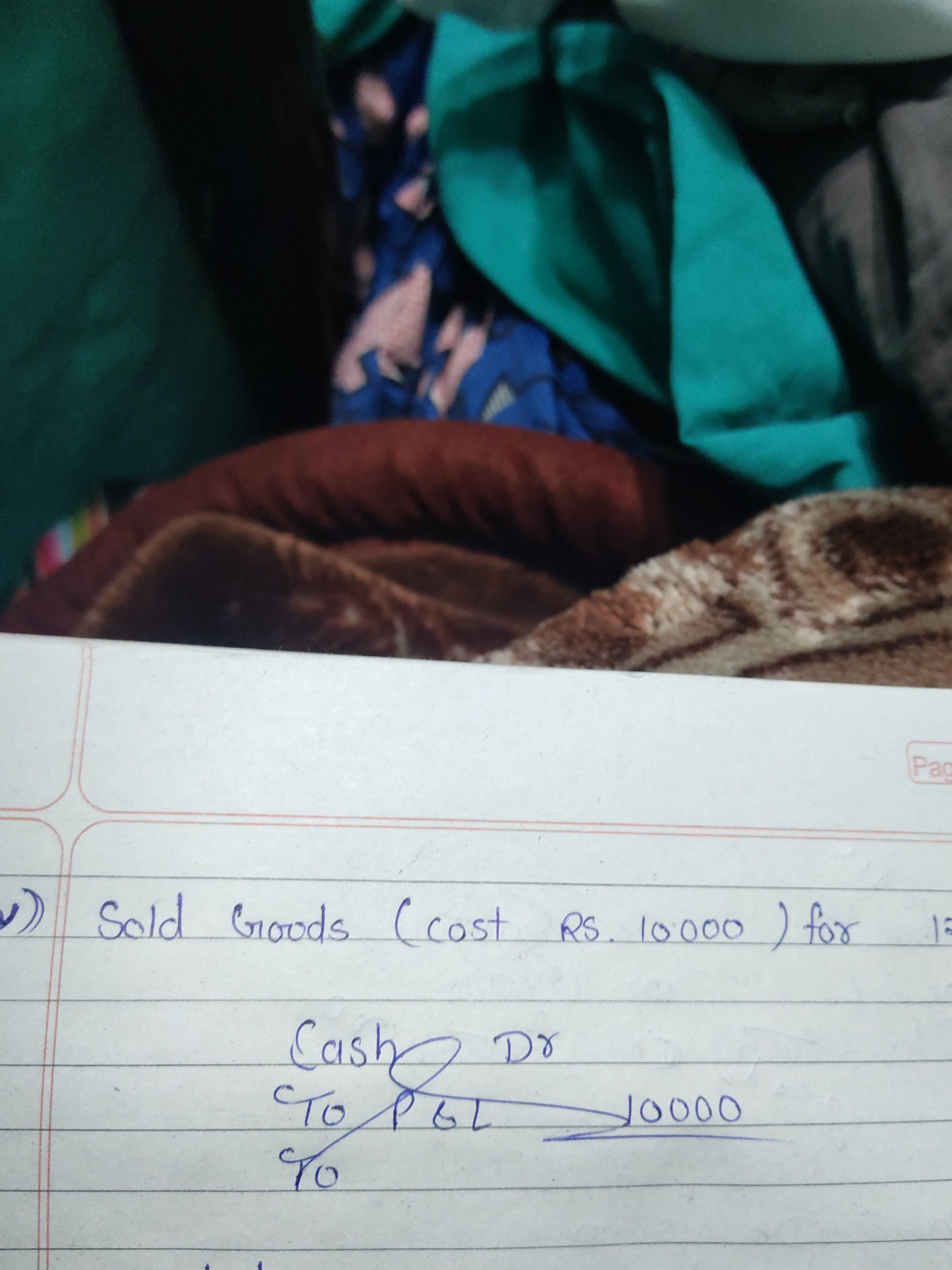 v) Sold Goods (cost Rs. 10000 ) for