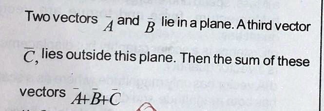 SOLVED: 'plz Answer This Question Guys Two Vectors And B Lie Ina Plane ...