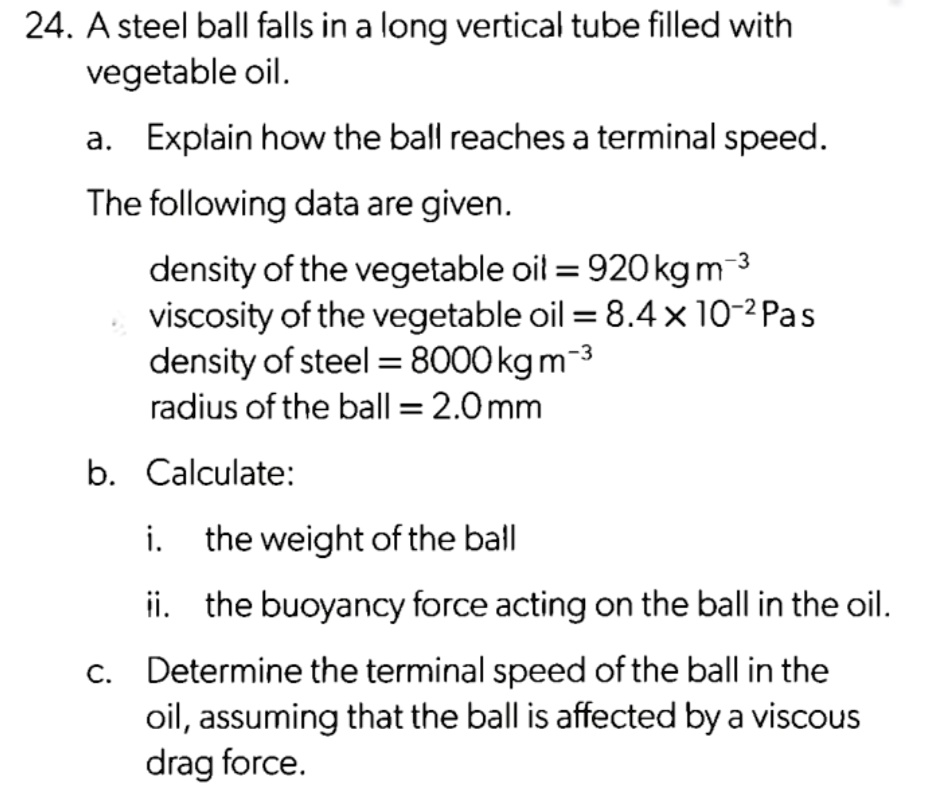 Density of steel clearance ball