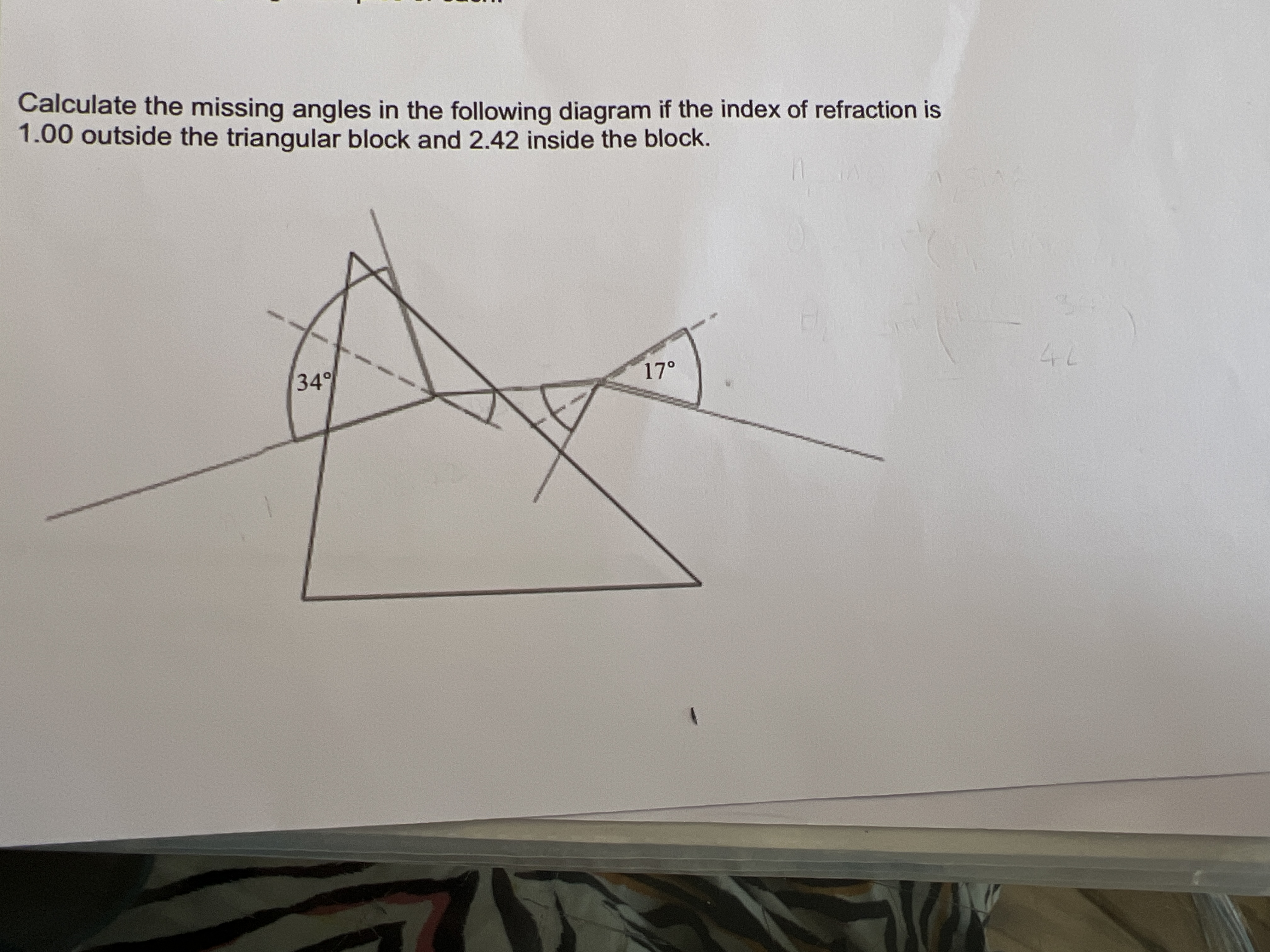 SOLVED: Calculate the missing angles in the following diagram if the ...