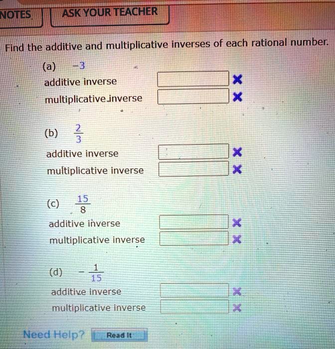 multiplicative inverse of rational number