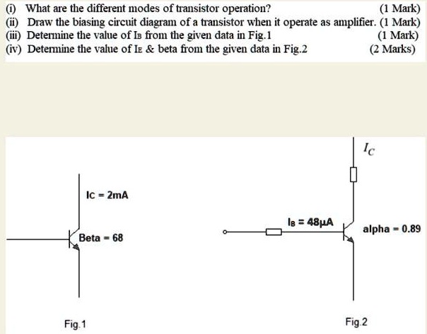 what are the different modes of transistor operation 1 mark iidraw the ...