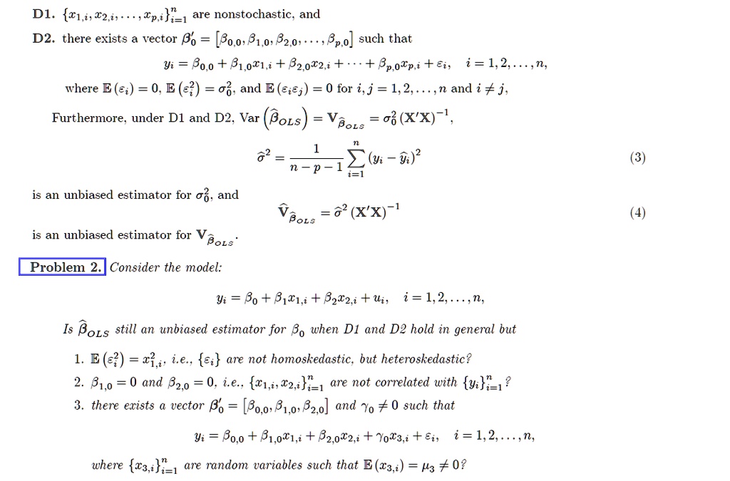 Solved Di 21 T2 Tp 1 Are Nonstochastic And D2 There Exists Vector Po 8o 0 81 0 0 8p 0 Such That Yi 80 0 81 081 0 2 I 8p 0 P I A I I