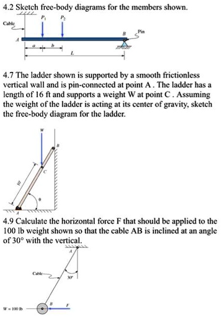 Ladder Body Part 42 sketch free body diagrams for the members shown cubk 47 the ladder ...