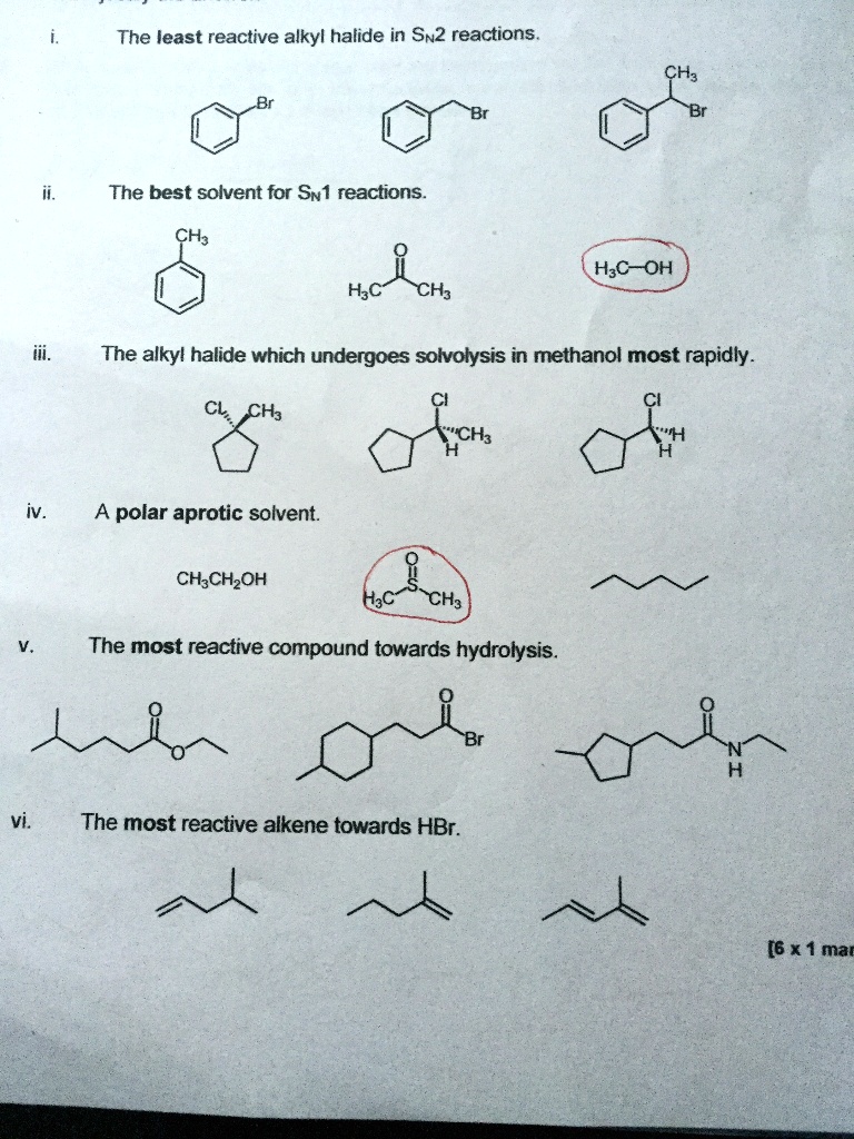SOLVED The least reactive alkyl halide in Sn2 reactions The best