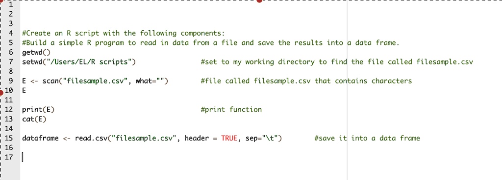 Simple R Scripts SOLVED: Create an R script with the following components: 1.) Build a ...