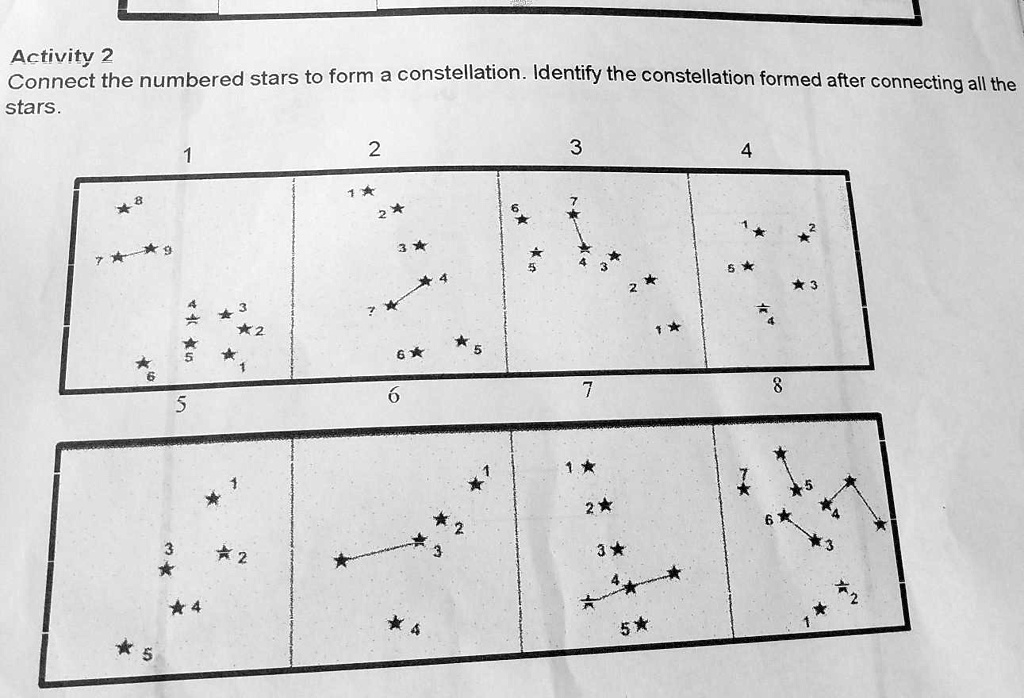 VIDEO solution: Activity 2: Connect the numbered stars to form a ...