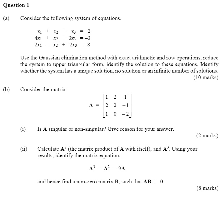 SOLVED: Consider the following system of equations: 4x1 + 2x2 + âˆš3x3 ...