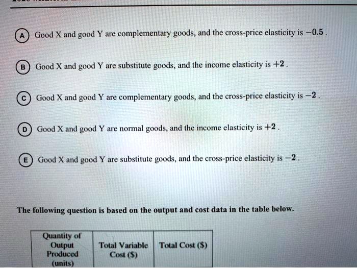 SOLVED: If a 10 percent increase in the price of good X results in a 20 ...