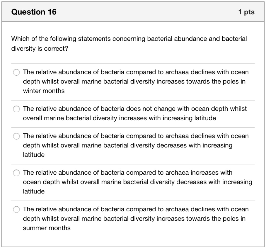 SOLVED Question 16 pts Which of the following statements concerning