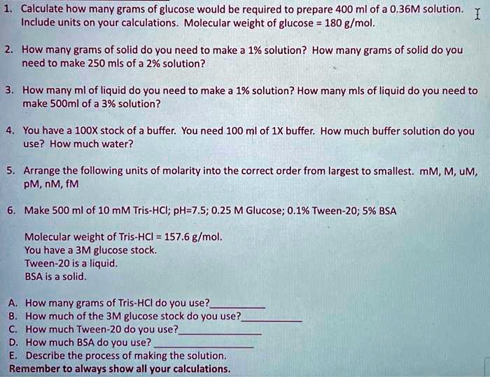 SOLVED Calculate How Many Grams Of Glucose Would Be Required To solved-calculate-how-many-grams-of-glucose-would-be-required-to