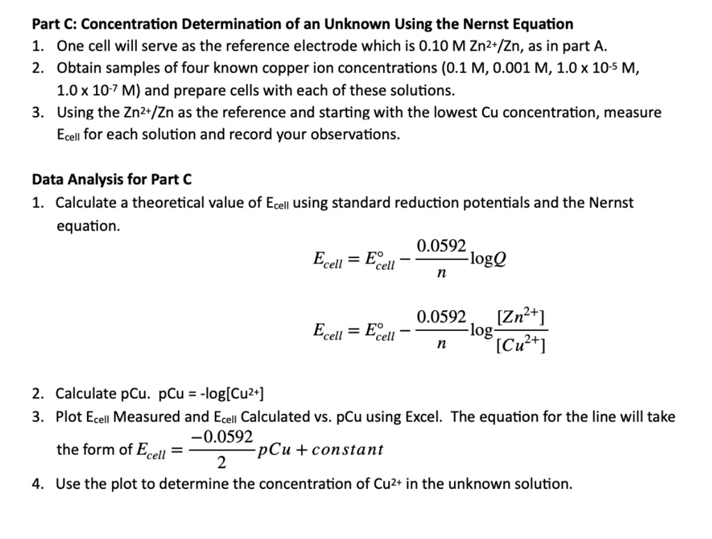 using the nernst equation