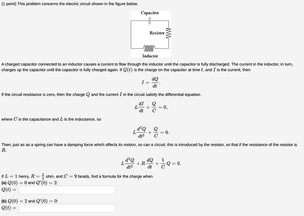 SOLVED (1 point) This problem concerns the electric circuit shown in