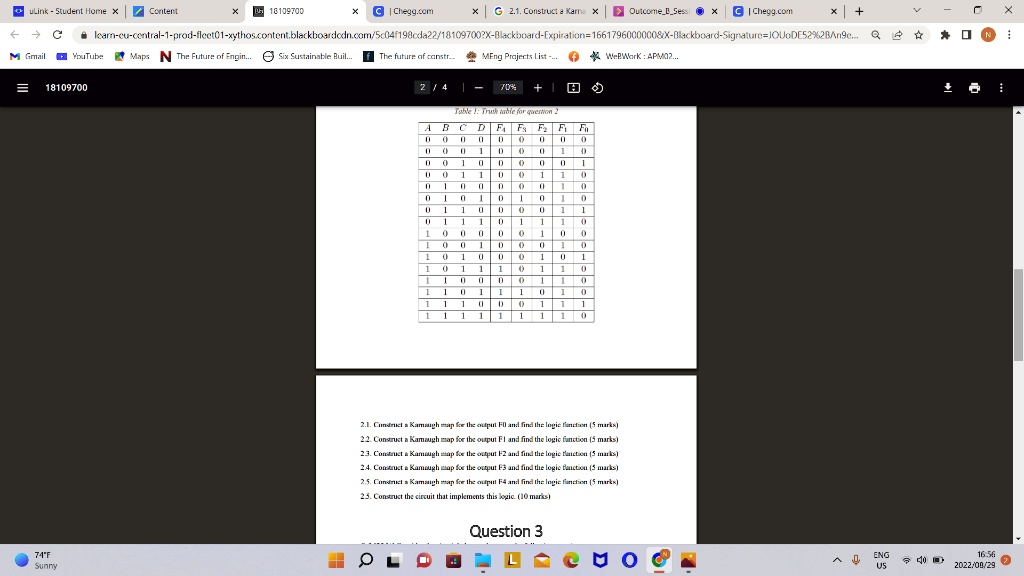 SOLVED 18109700 Chegg Com 2 1 Construct A Karnaugh Map For The Output   9a199bbaf42b4253ae8e1f959e435ea1 