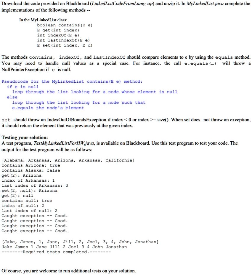 SOLVED: Download the code provided on Blackboard ...