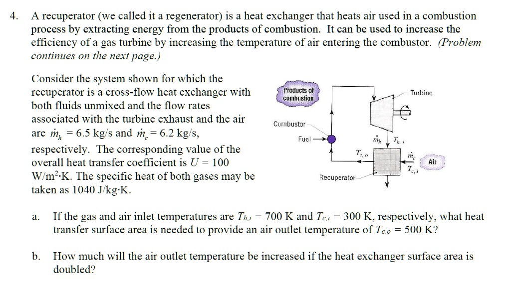 A recuperator (we called it a regenerator) is a heat exchanger that ...