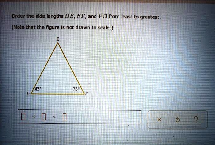 order thelslde lengths de ef and fd from least to greatest mote that the flgure is not drawn to scale 43e 83344