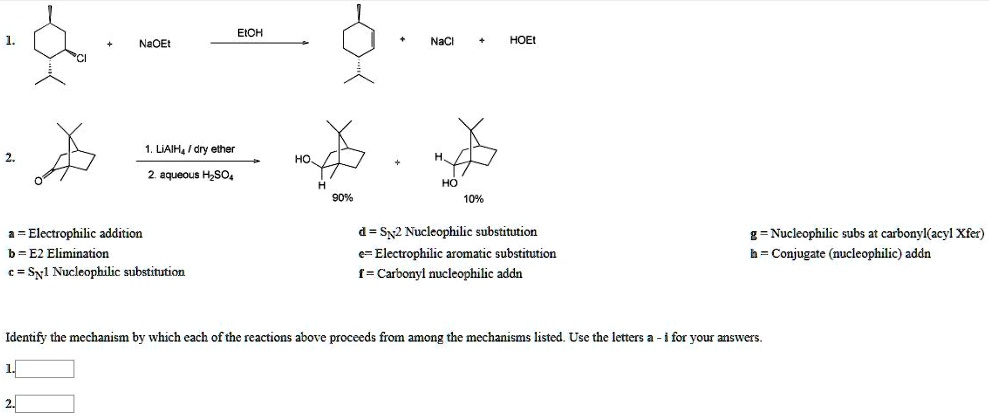 Solved: Etoh Noet Nacl Hoei Liaih Dry Ether Aqueous Hzso 90%6 1046 