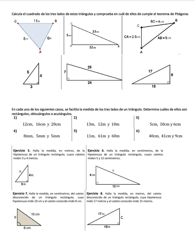 Solved Necesito Ayuda Plis Calcula Cuadrado De Los Tres Lados De Estos