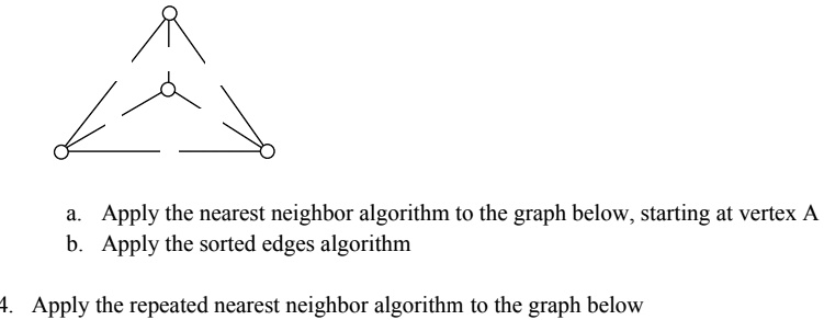SOLVED: a. Apply the nearest neighbor algorithm to the graph below ...