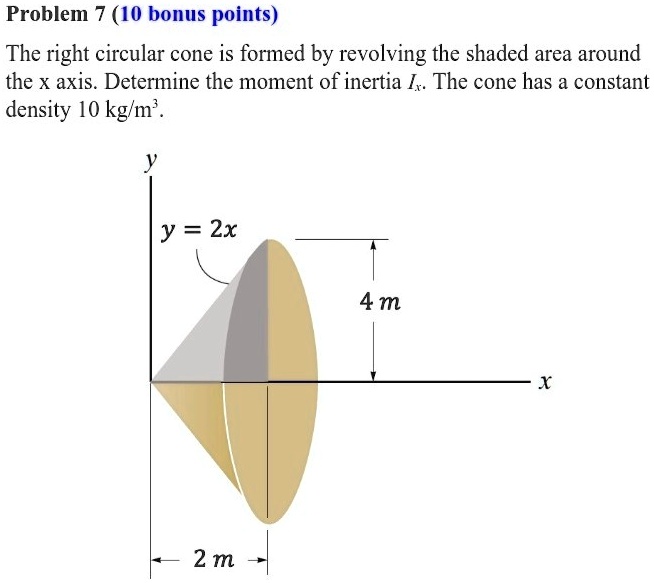 SOLVED Problem 7 (10 bonus points) The right circular cone is formed