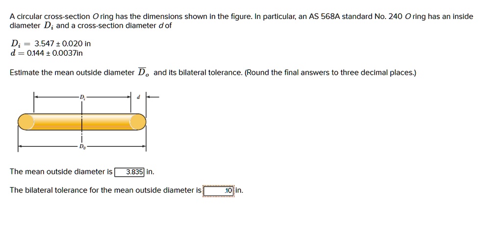 [GET ANSWER] a circular cross section oring has the dimensions shown in ...