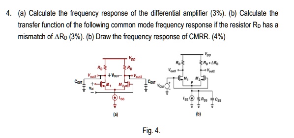 4 a calculate the frequency response of the differential amplifier 3b ...
