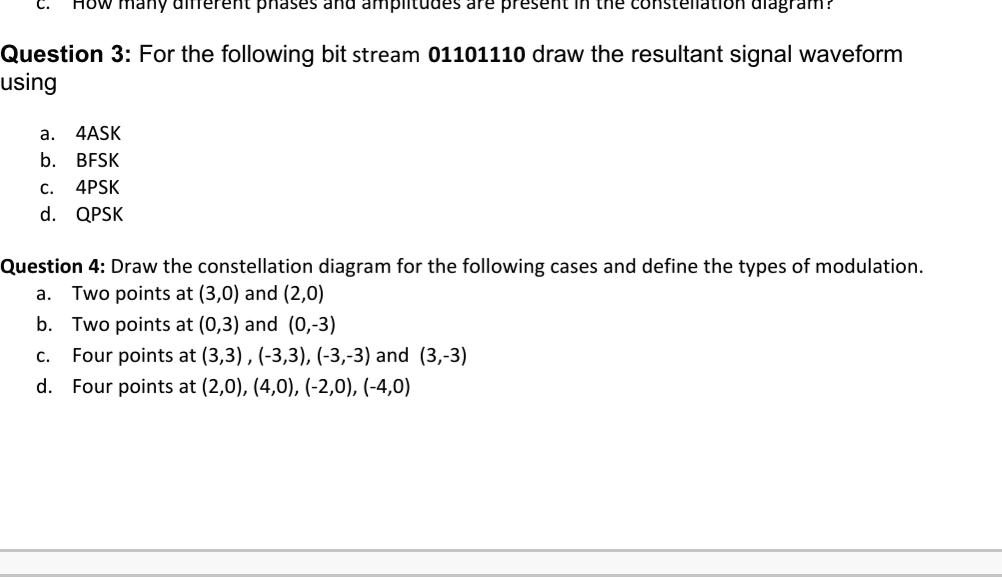 Question 3for The Following Bit Stream 01101110 Draw The Resultant ...