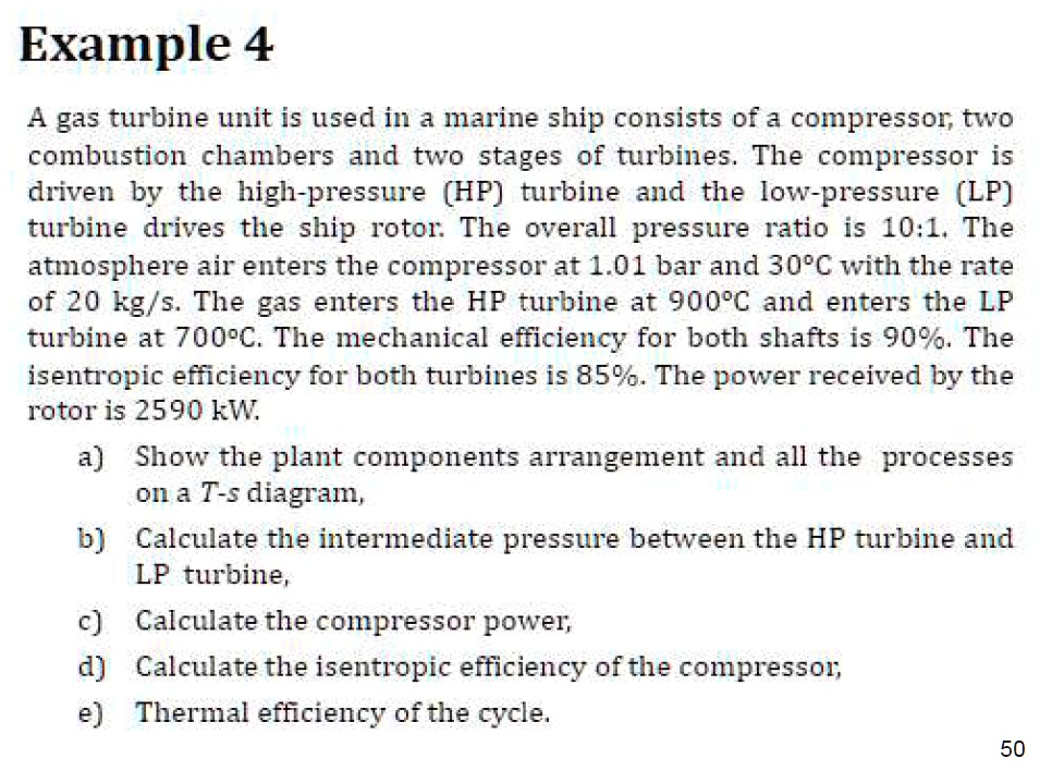 SOLVED: A gas turbine unit used in a marine ship consists of a ...