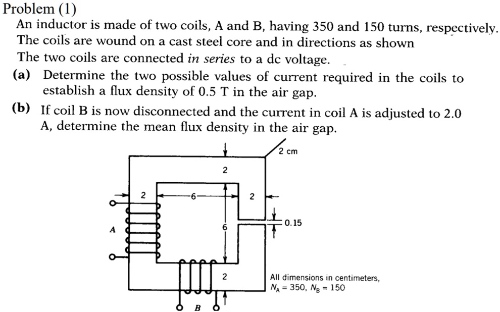 SOLVED: Problem (1) An Inductor Is Made Of Two Coils, A And B, Having ...