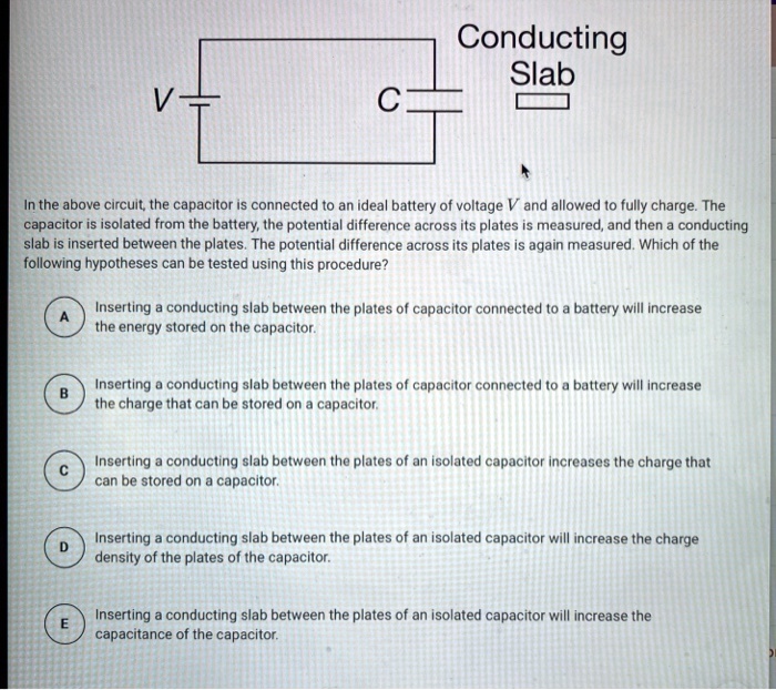 SOLVED Conducting Slab In the above circuit the capacitor connected to