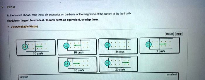 SOLVED: At The Instant Shown, Rank These Six Scenarios On The Basis Of ...