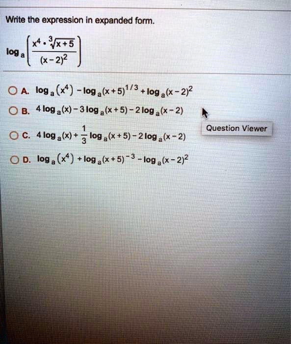 write the expanded form of log 3 5 x 2